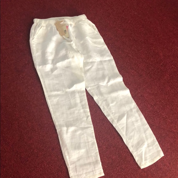 Max Studio Pants - Ivory, linen pants size Small